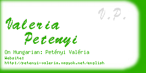valeria petenyi business card