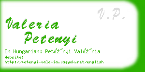 valeria petenyi business card